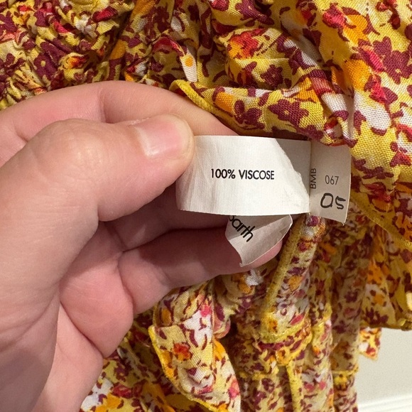 Poupette St. Barth Mini Dress Triny Ruffled Yellow Glory Size Small - Picture 9 of 10